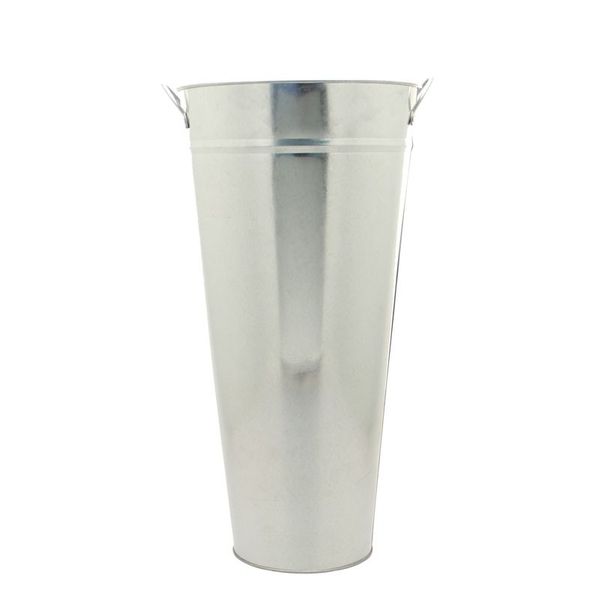 Galvanised Silver Metal Indoor/Outdoor Vase