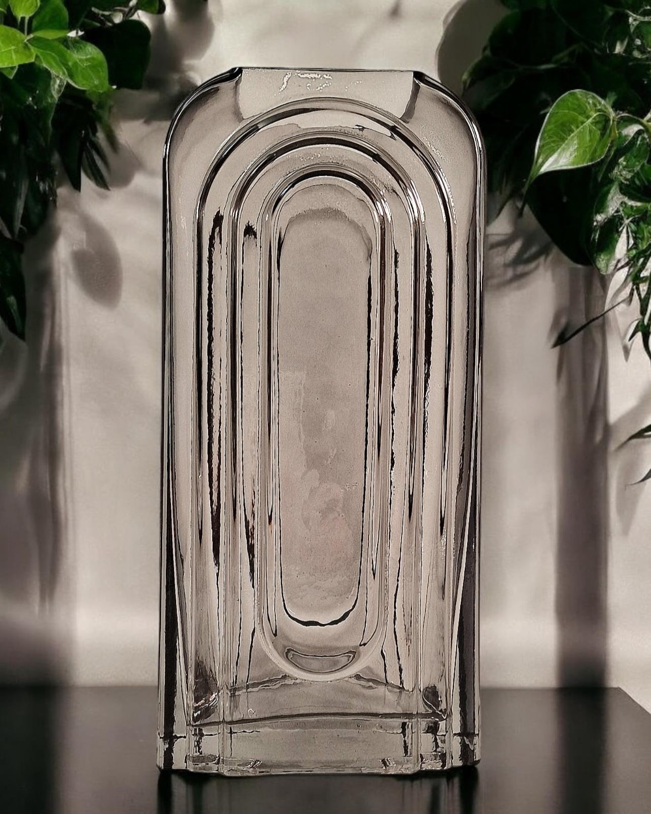 Smoked Glass Arch Vase