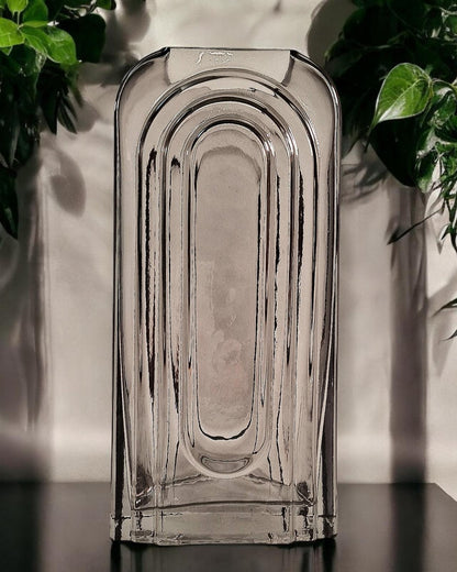 Smoked Glass Arch Vase